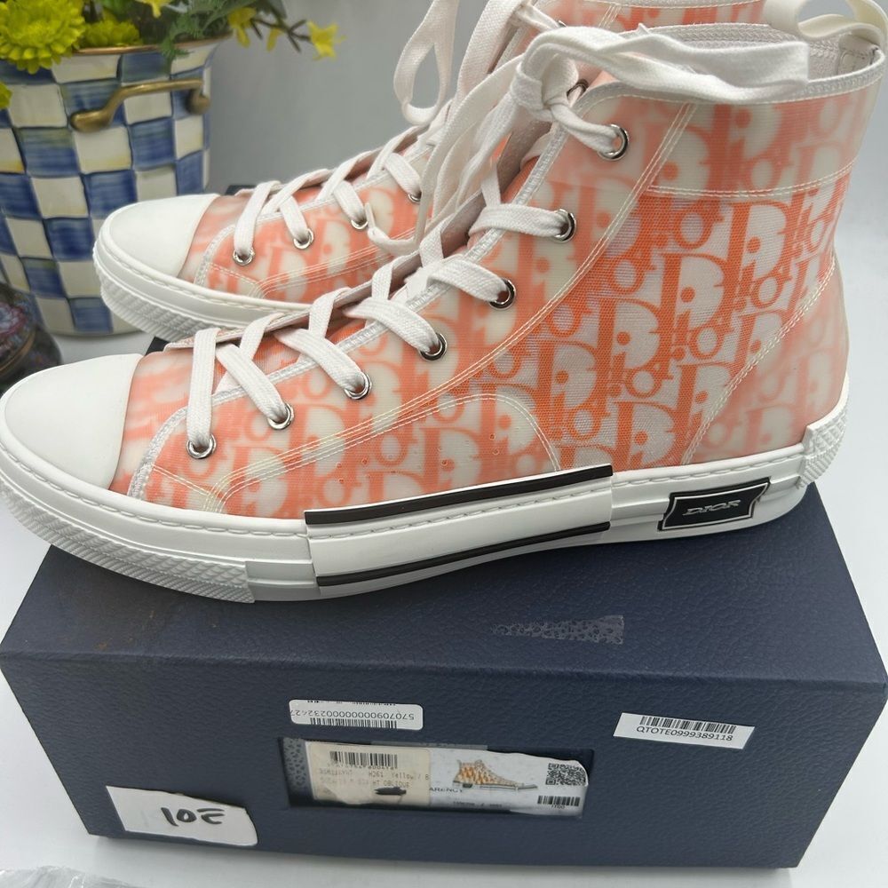 Men's Dior B 23 high top oblique sneakers size 45 made in Italy - Picture 2 of 13